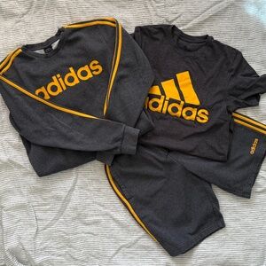 Adidas Sweatshirt, Shorts, Tee - size M, Grey & Yellow